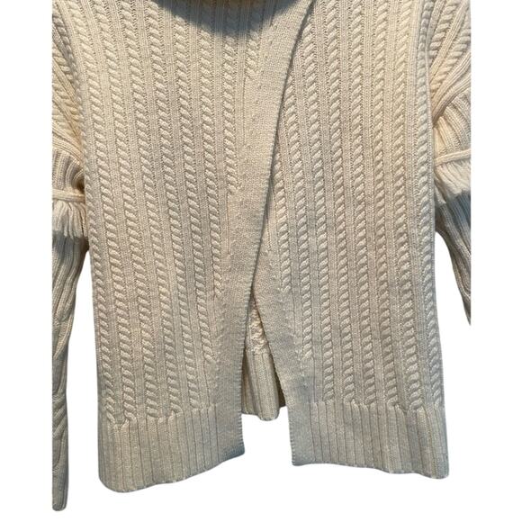 Artisan NY Cream Mixed Knit Split Back Sweater size Small - Picture 5 of 8